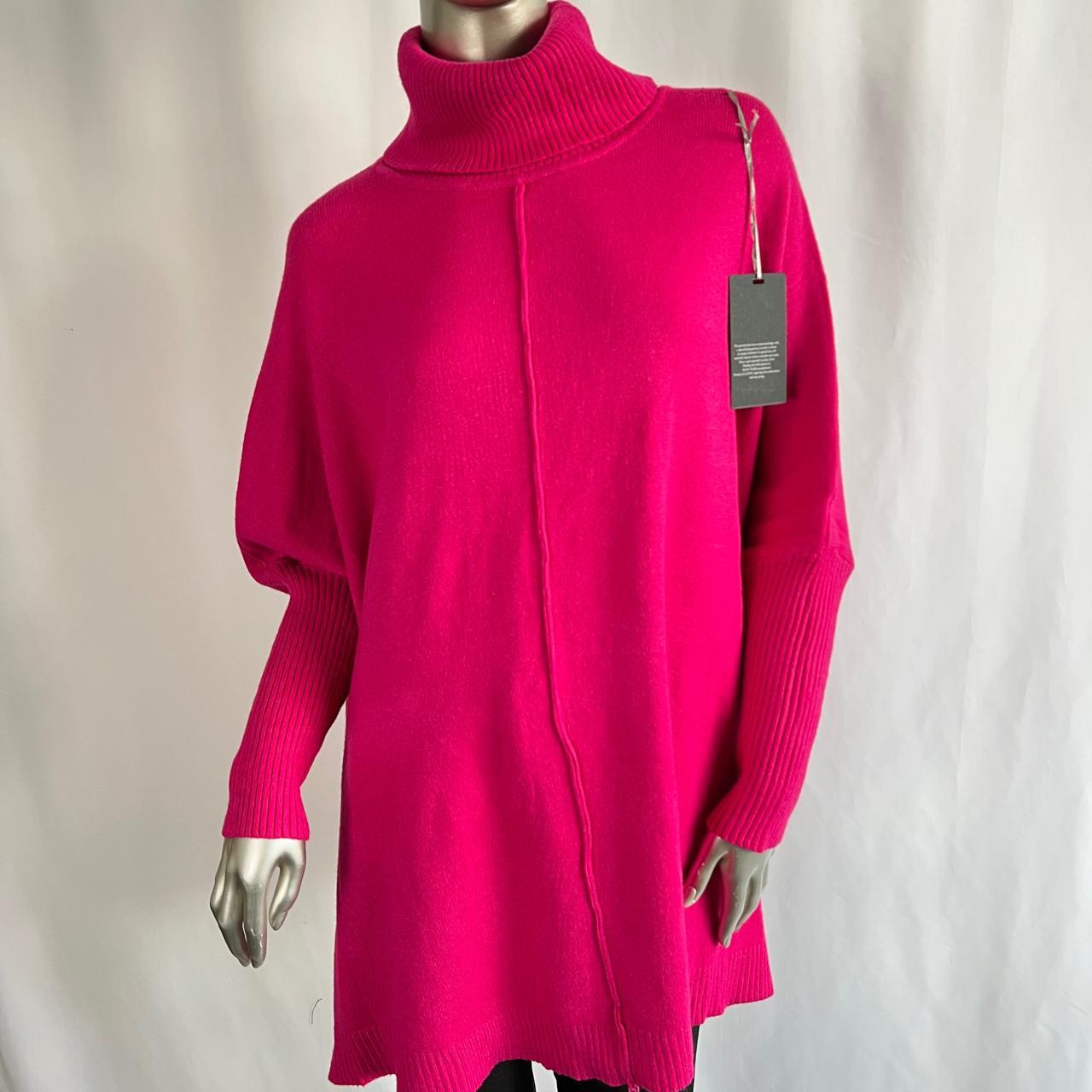 Pink oversized store roll neck jumper