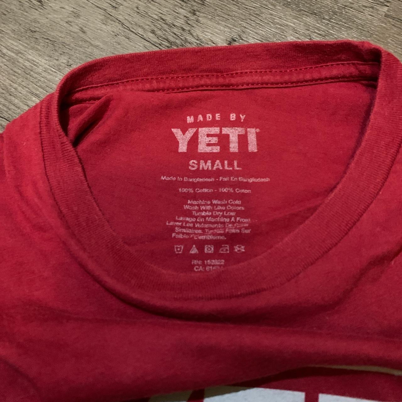 This Mens Yeti Cooler Burgundy T Shirt is in good - Depop