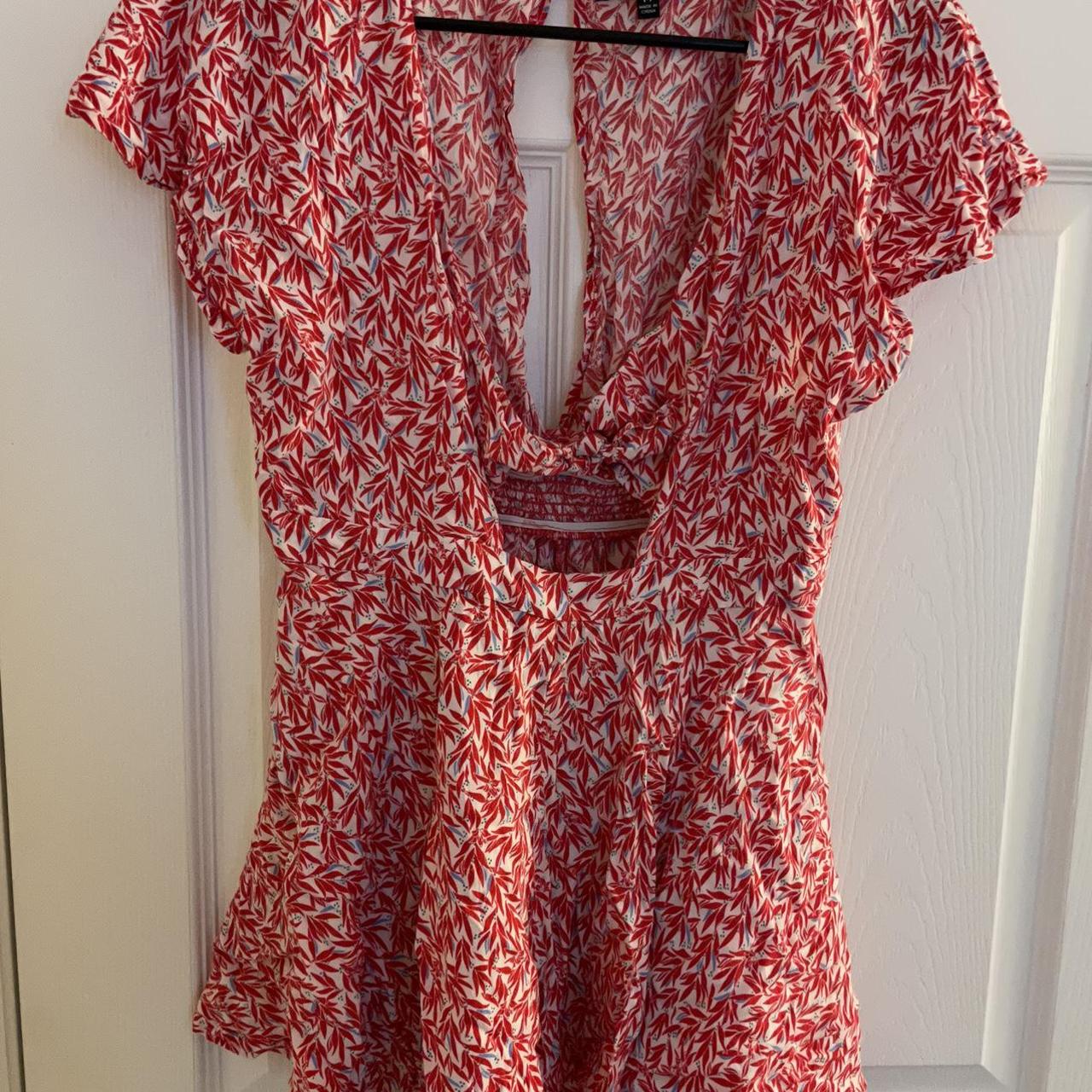 Lulu’s red tie cut out romper. Size medium. Perfect... - Depop