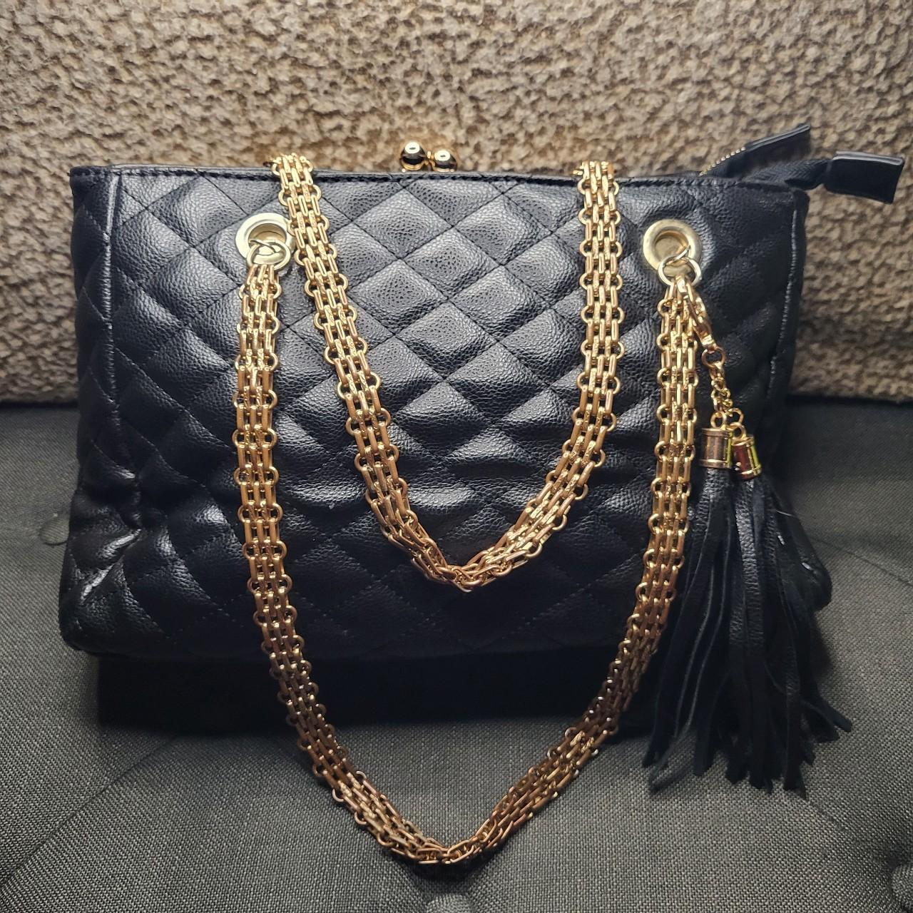 Black and Gold Purse - Depop