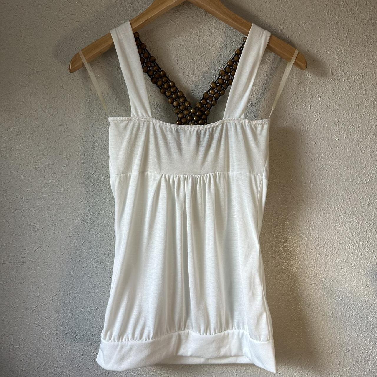 Women's Brown and White Vest | Depop