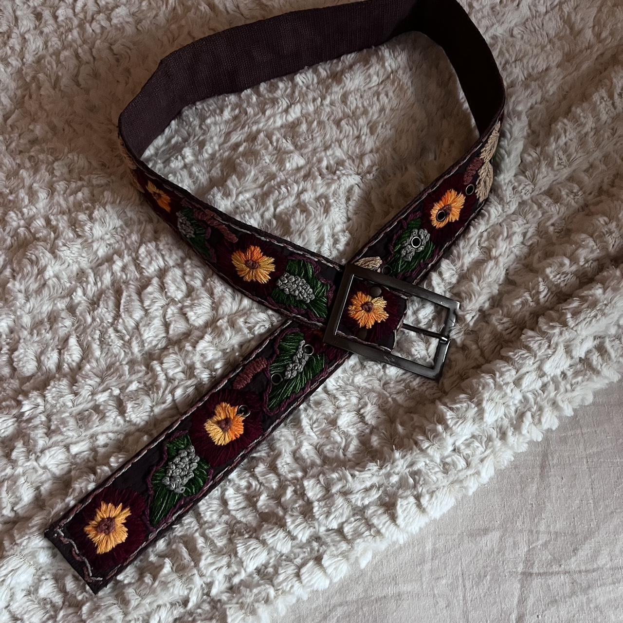 embroidered tie belt