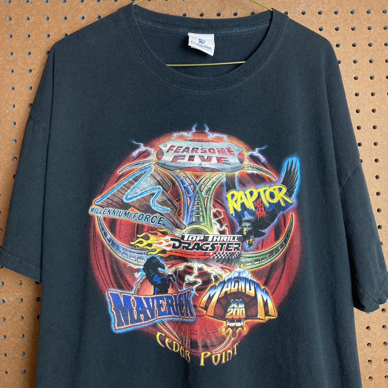 •Vintage Cedar Point Fearsome Five T-Shirt XL... - Depop