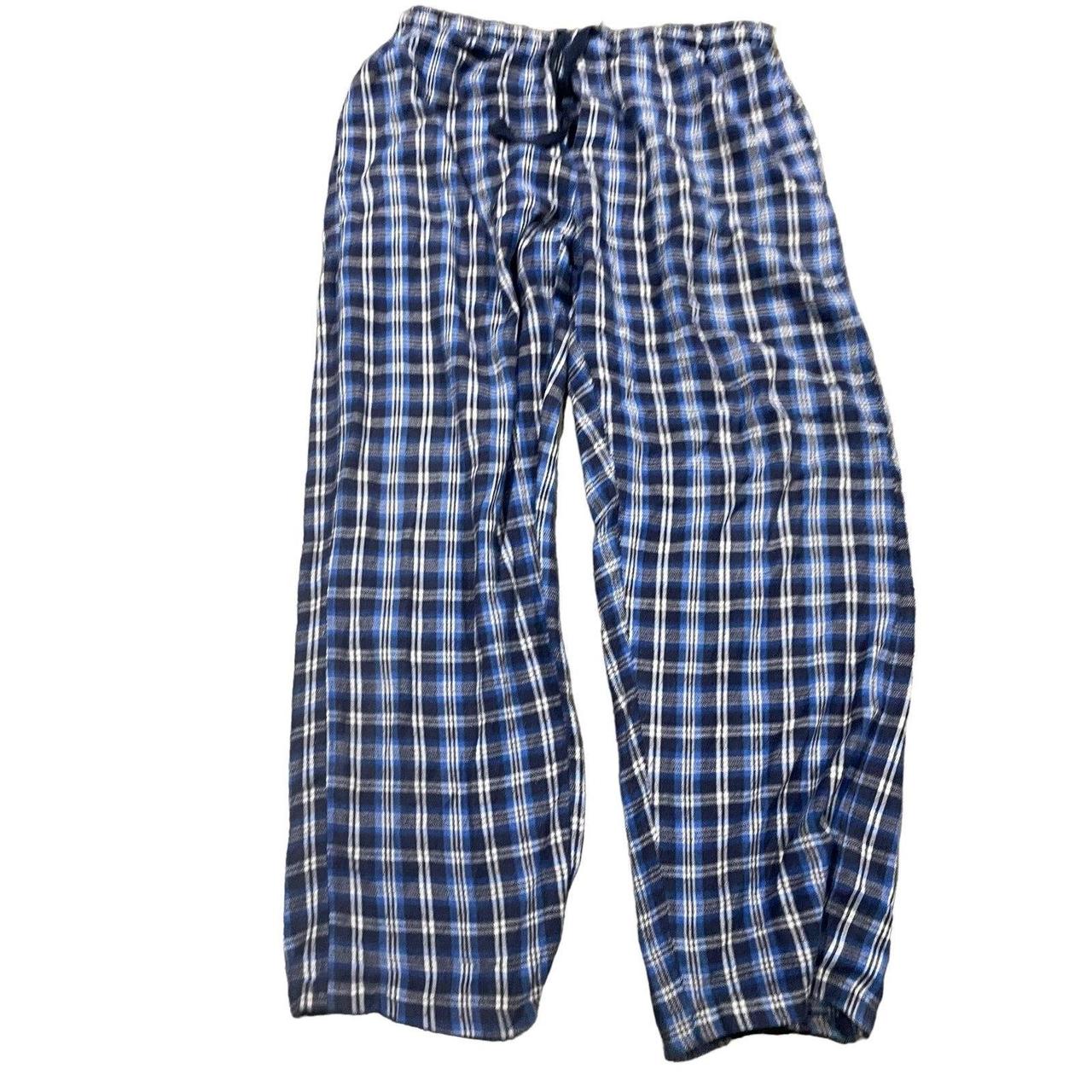 Chaps Blue White Patterned Pajama Sweatpants Size L... Depop