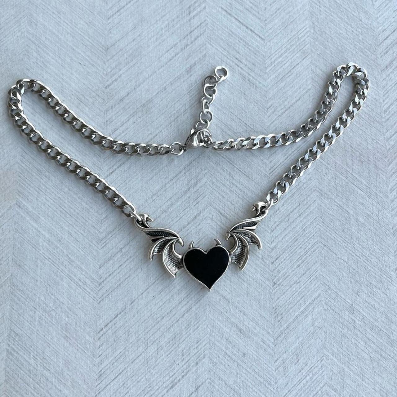 Devil heart nipple ring 🖤 bat wing black body - Depop