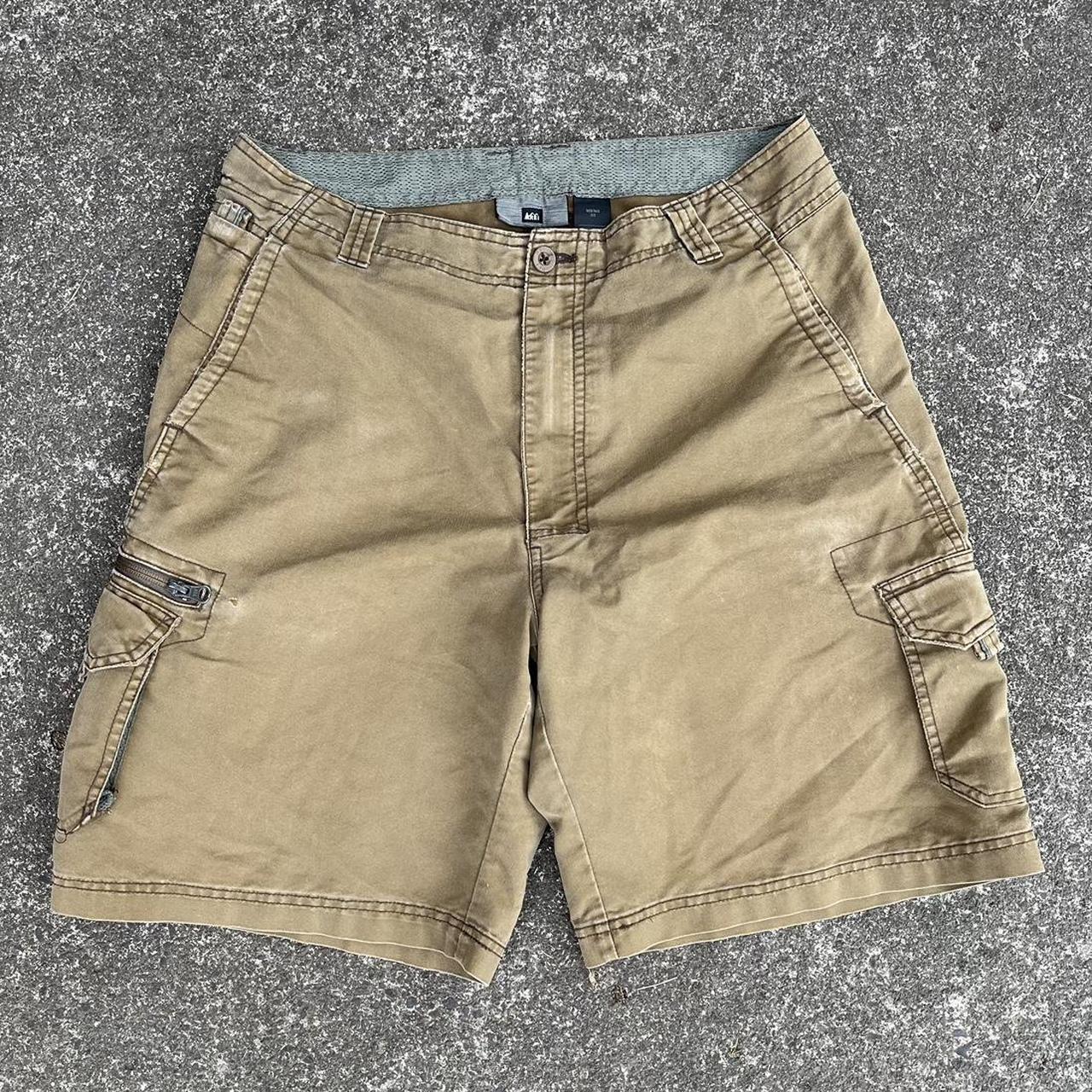 REI Mens Brown Cargo Utility Shorts Size: 32 Good... - Depop