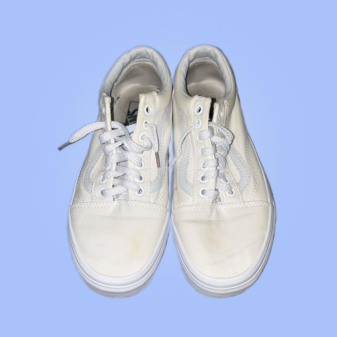 White Vans very discolored due to bleach woman’s 8 Depop