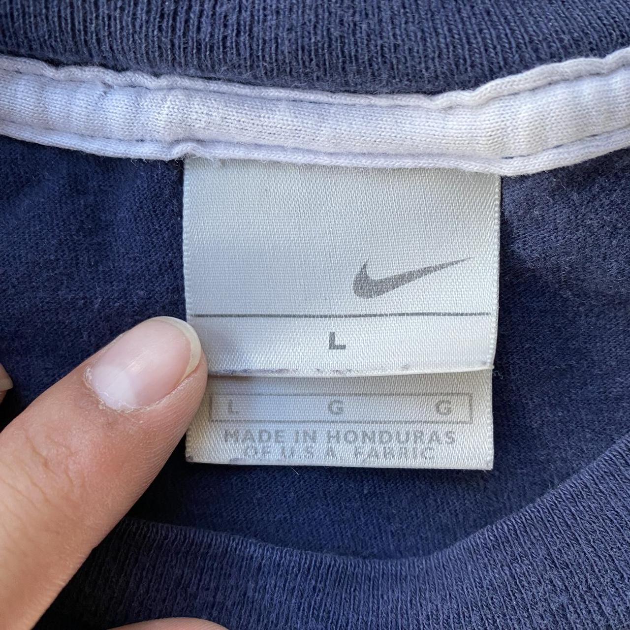 vintage 2000 navy blue nike shirt size... - Depop