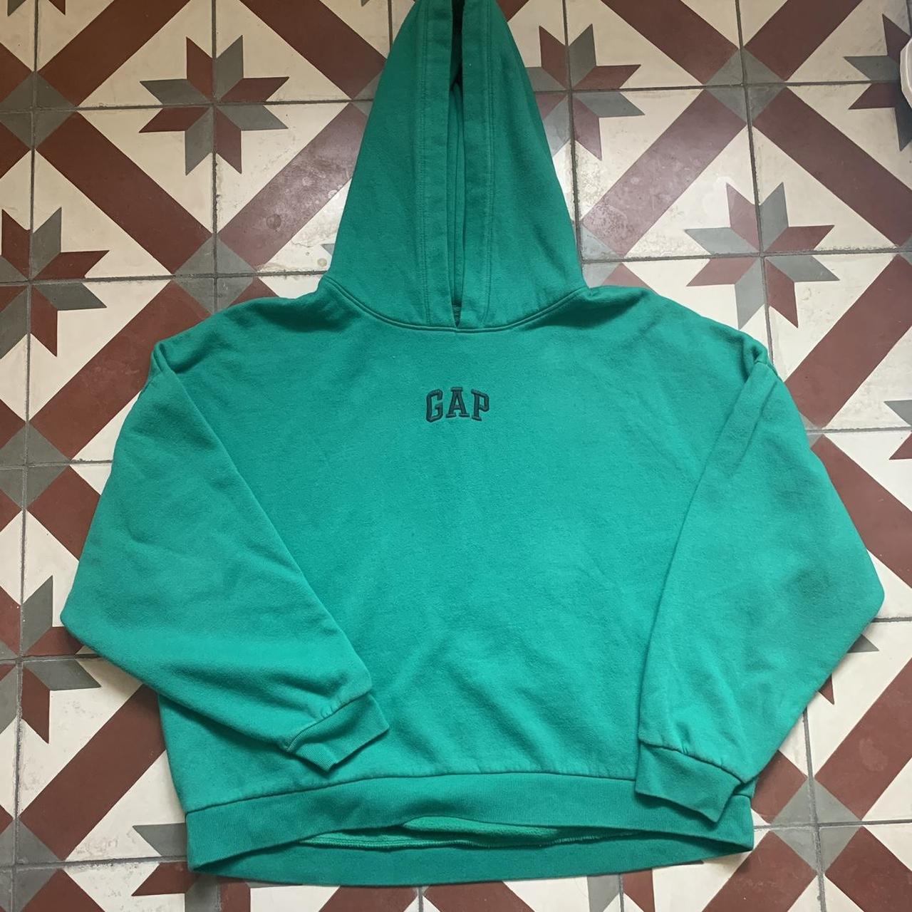 Center logo vintage Gap hoodie Super boxy fit Size... - Depop