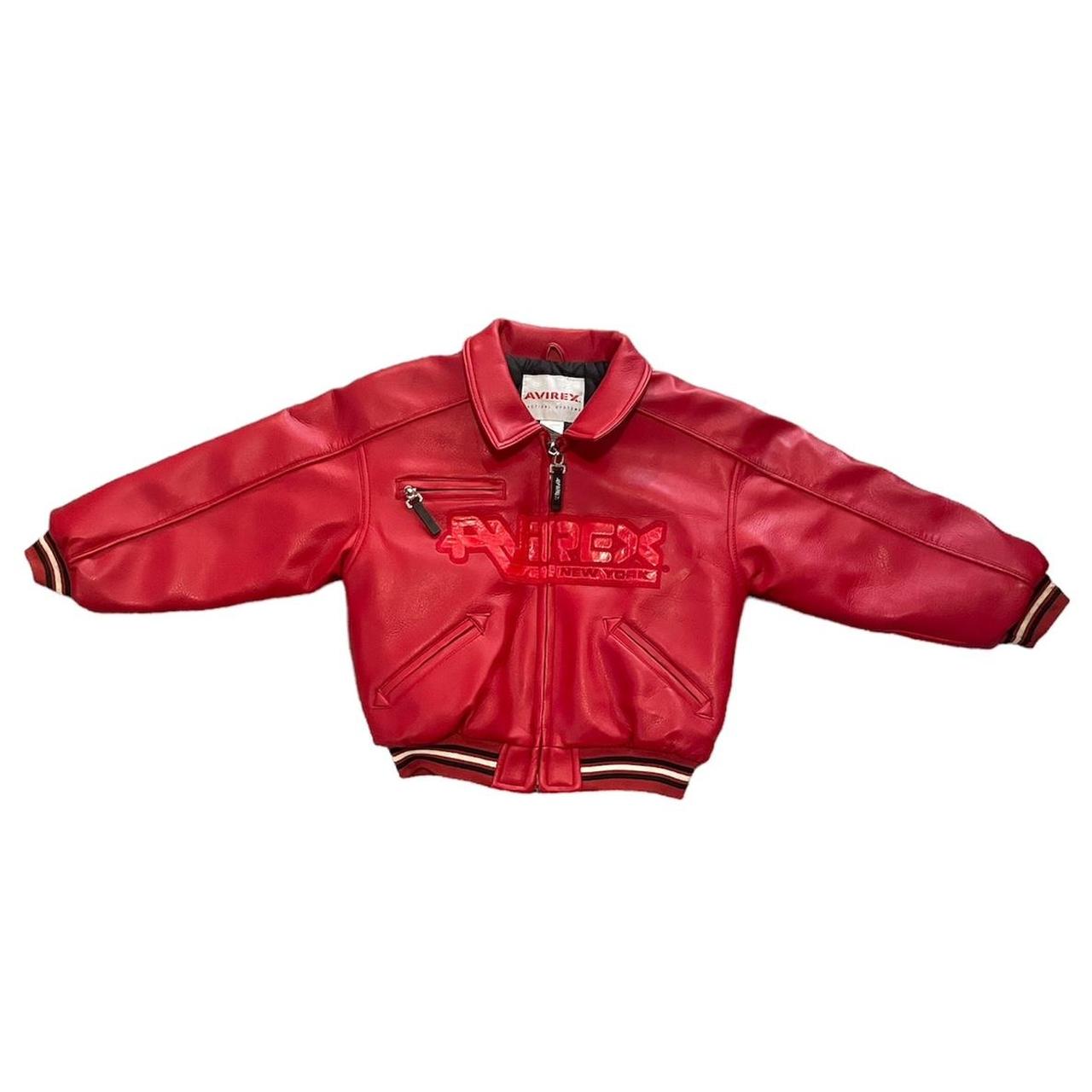 Y2K avirex youth size 6 leather bomber jacket great | Depop
