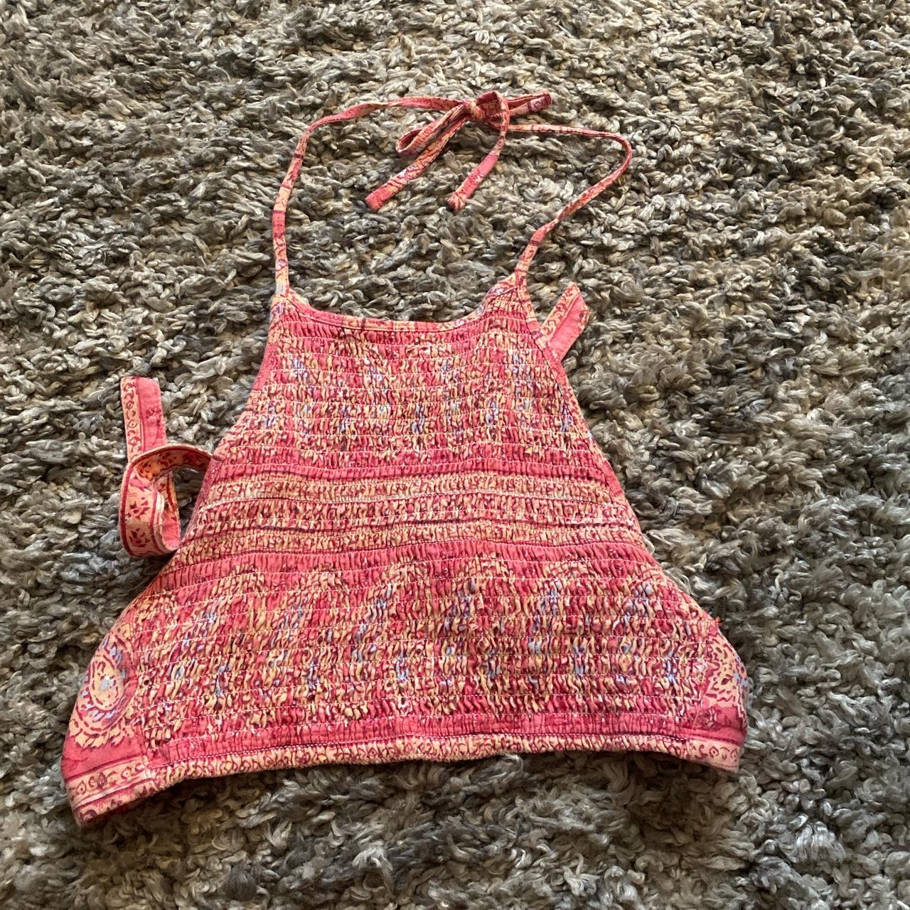 Billabong Women's Pink and Orange Vest | Depop