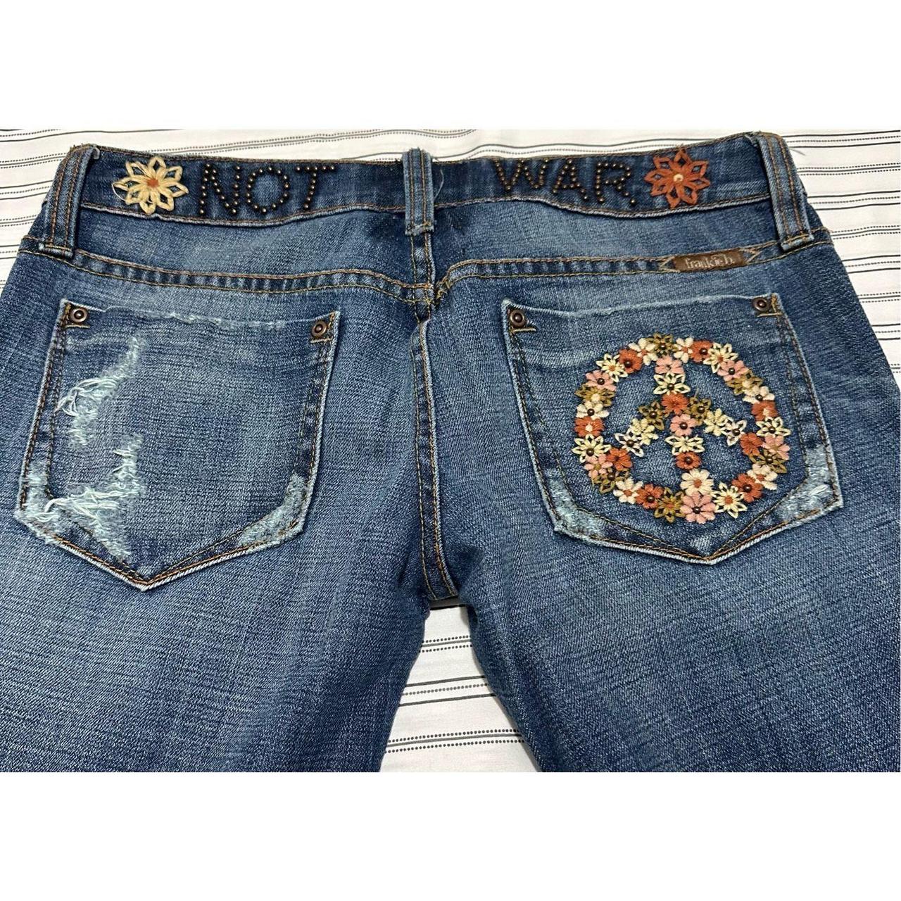 F rankie Ｂ　Make Love Not War Jeans Vintage Frankie b make love not war jeans ☮︎ would | Depop