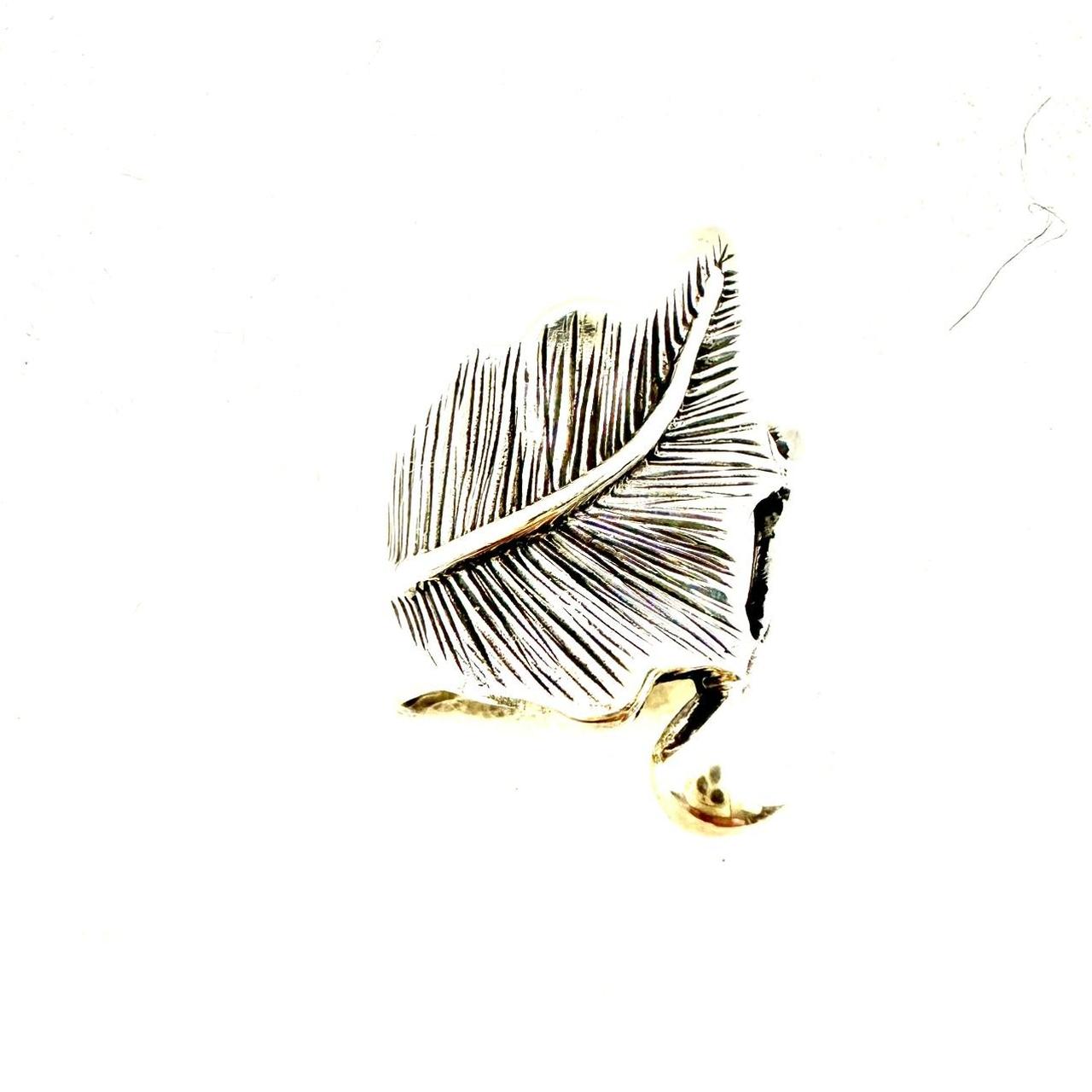 Women's Ring - Silver – ETCHED LEAF RING Sterling… - image 4