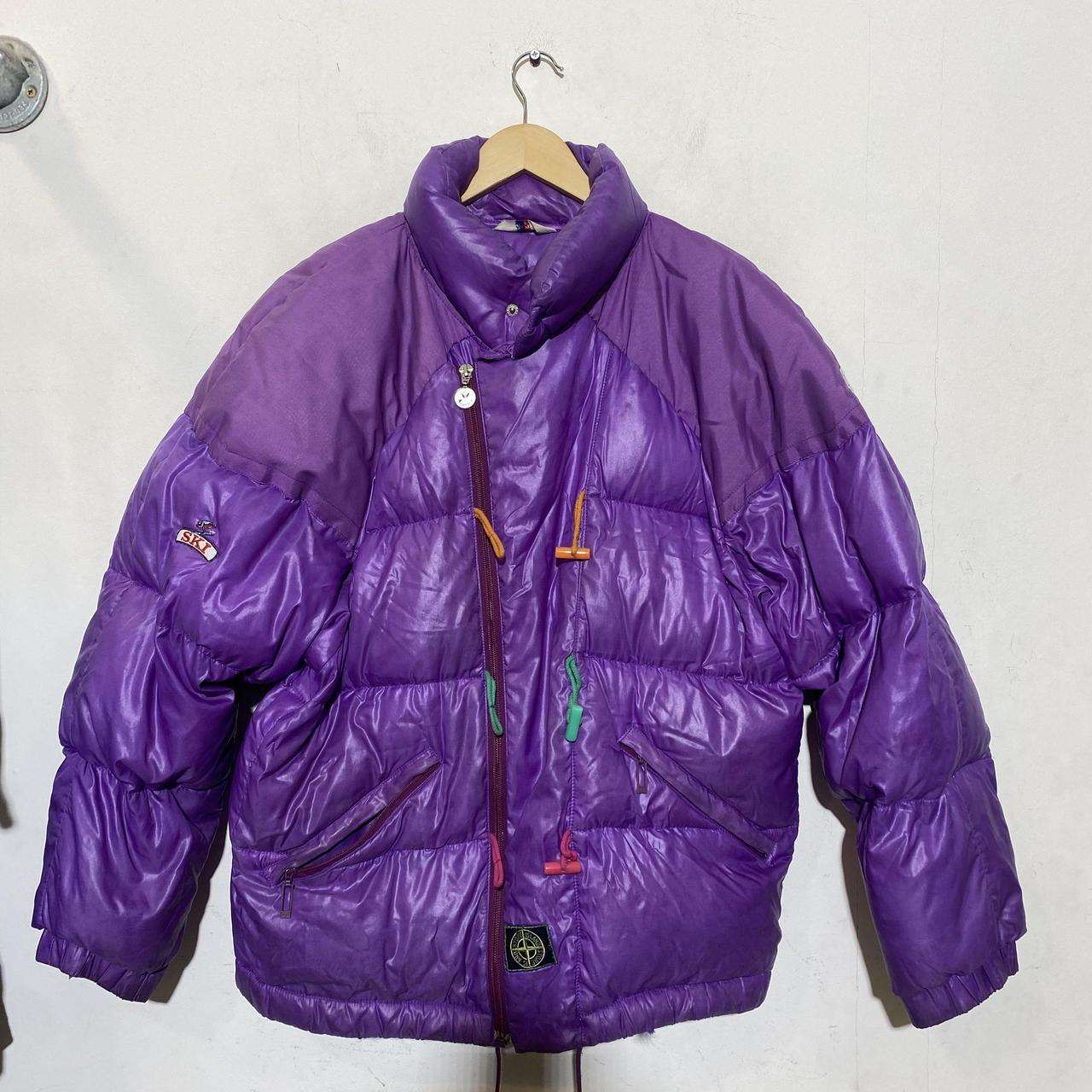 Vintage 80s Moncler purple Grenoble Ski puffer... - Depop