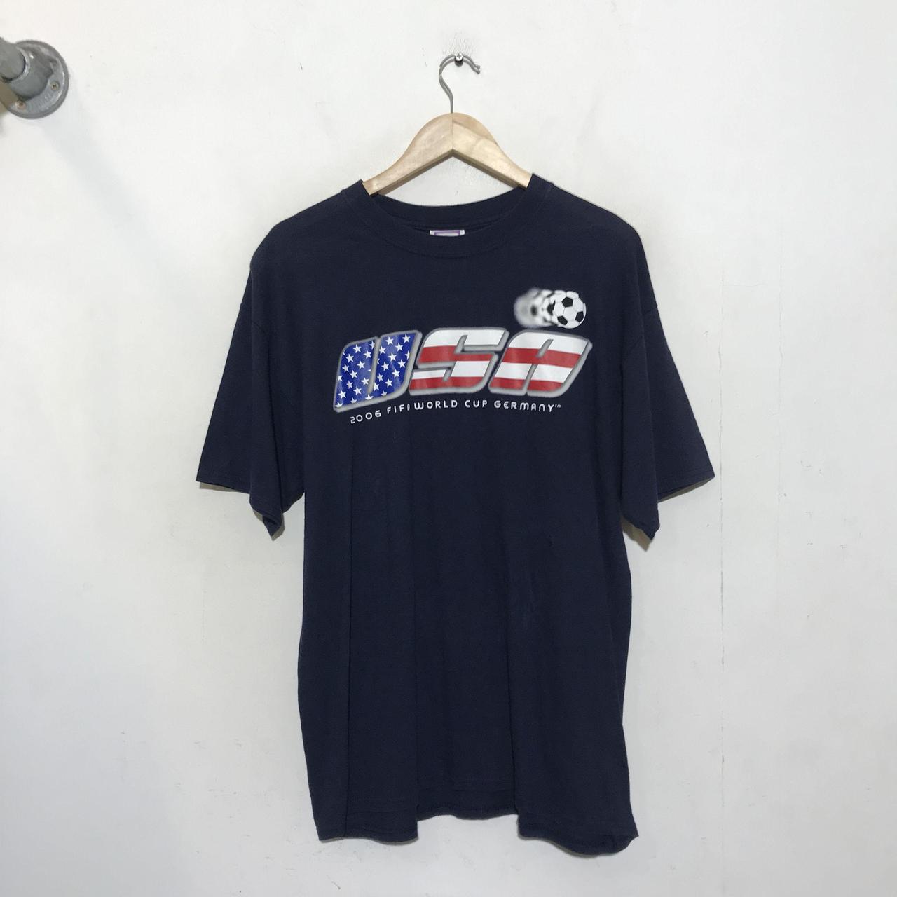 Vintage Navy 2006 Football World Cup T Shirt USA... - Depop