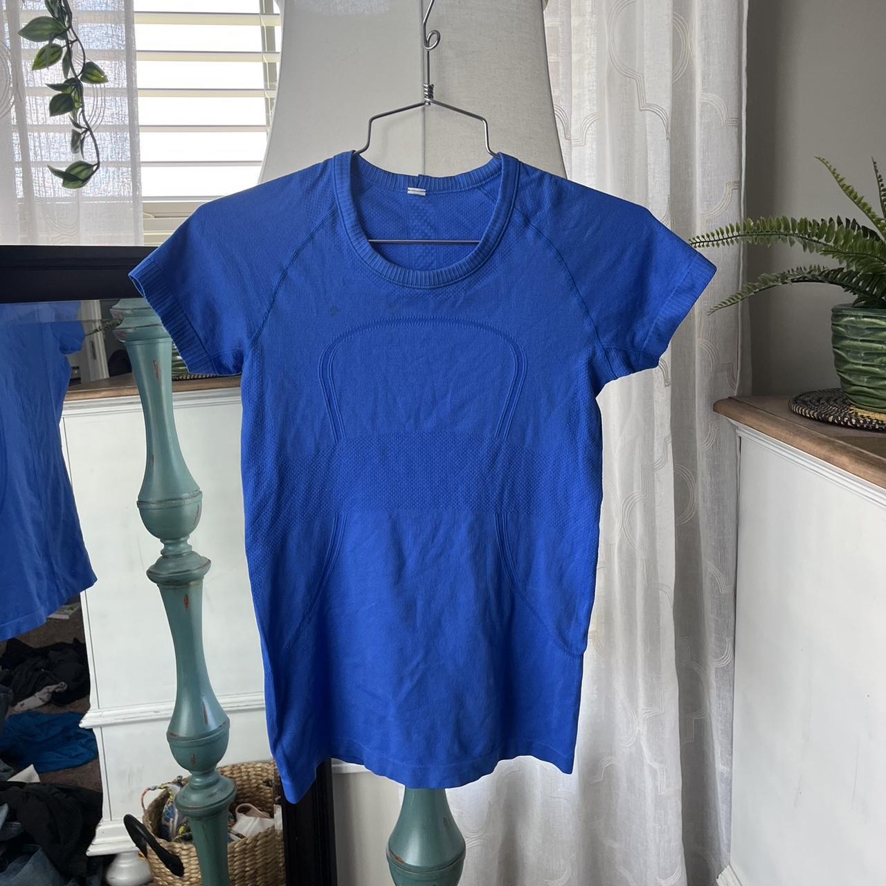 Royal blue lulu swiftly tech t-shirt - Depop