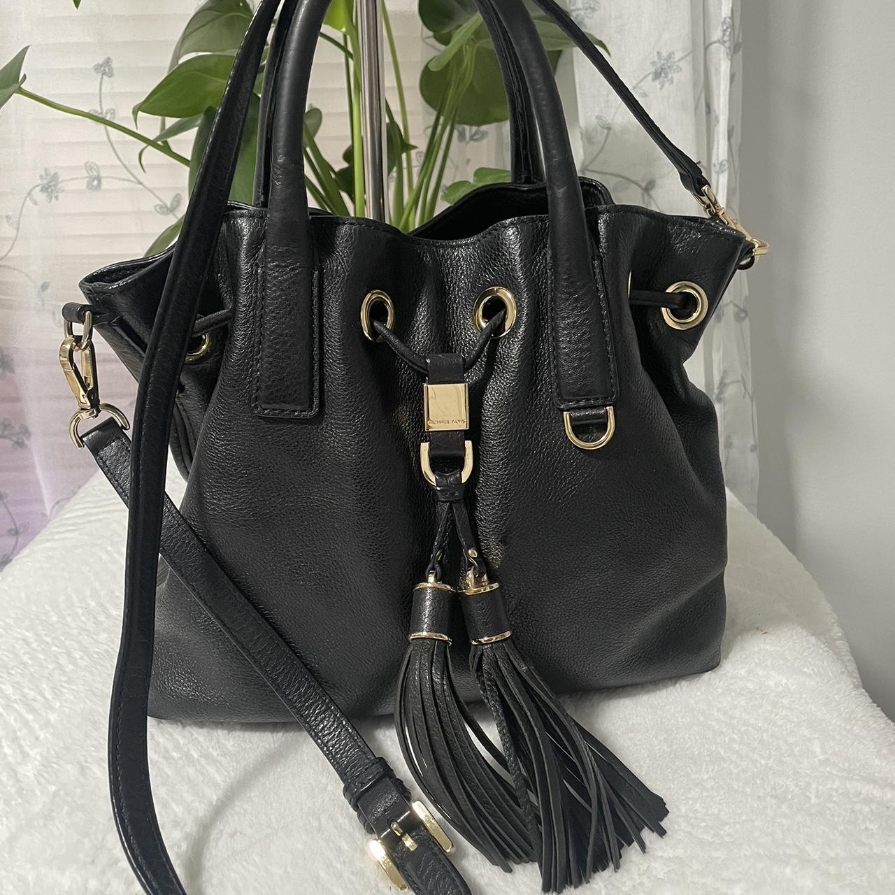 Michael Kors Camden Bucket Purse Black Pebbled. Depop