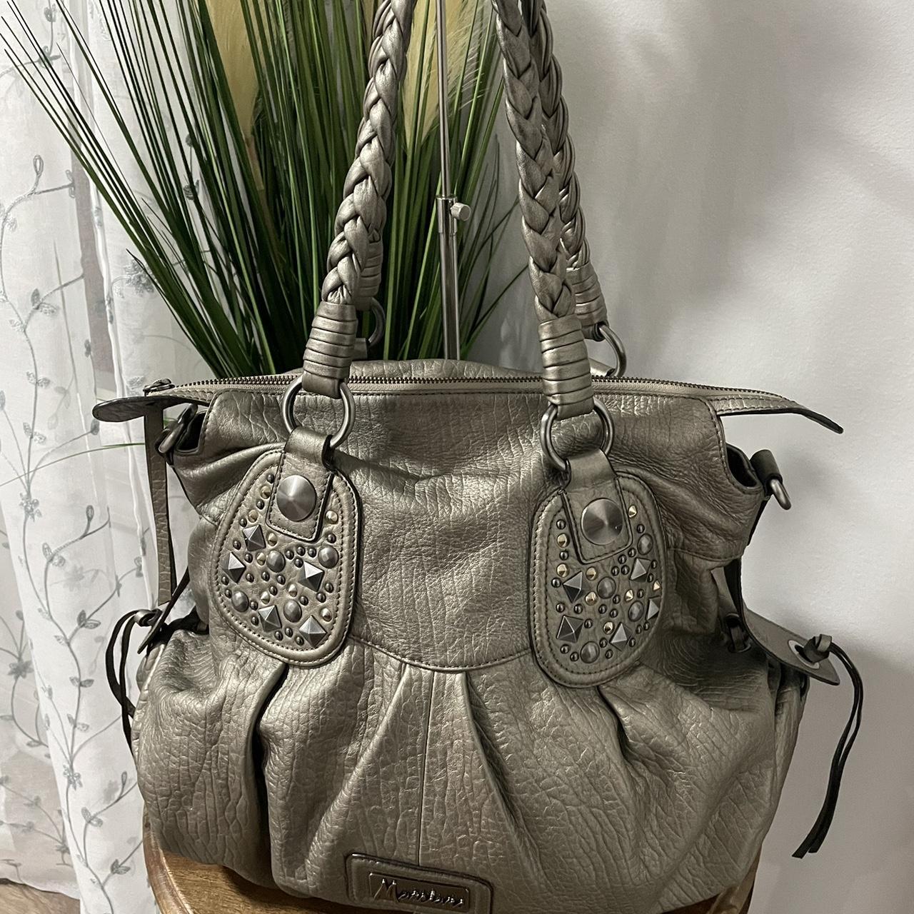 Marciano Silver and grey purse with studded details