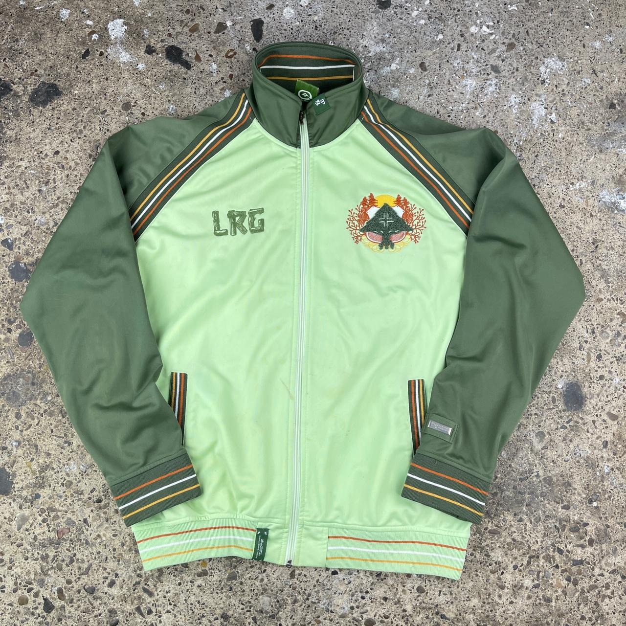 LRG Green Embroidered Track Jacket Embroidered... - Depop
