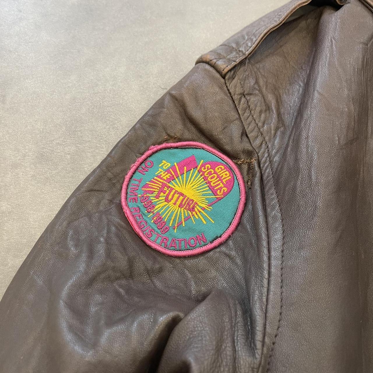 Vintage 1990's Avirex Brown Leather Jacket A2... - Depop