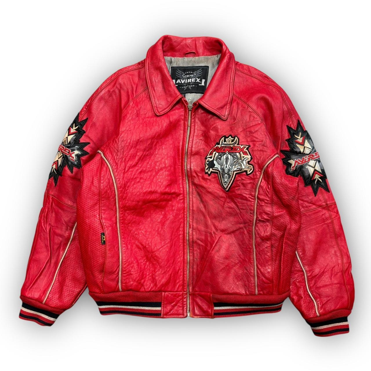 1990 Avirex Ice Tigers Leather Jacket (L) Size - L | Depop