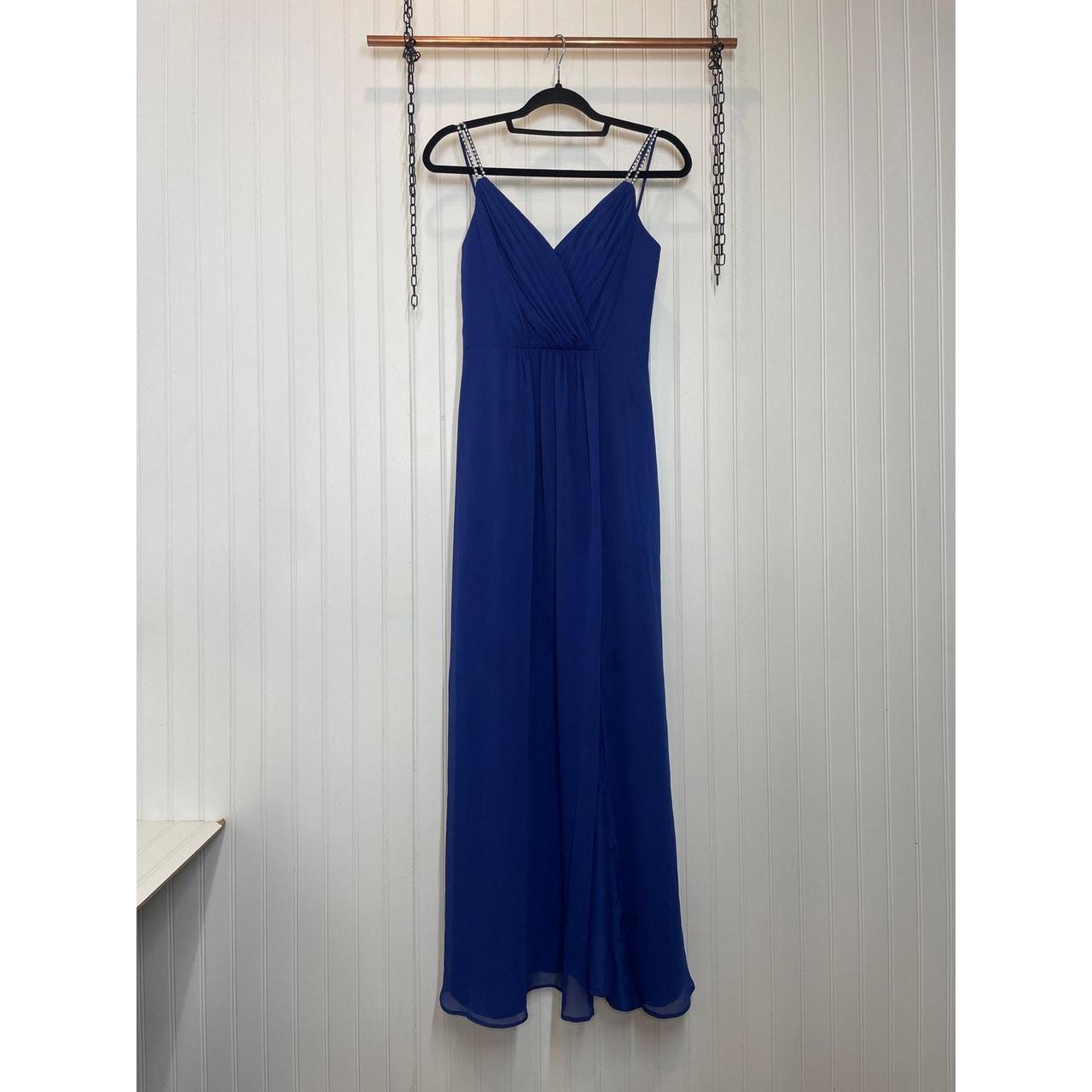 David s Bridal Royal Blue Plated Fit And Flare Long