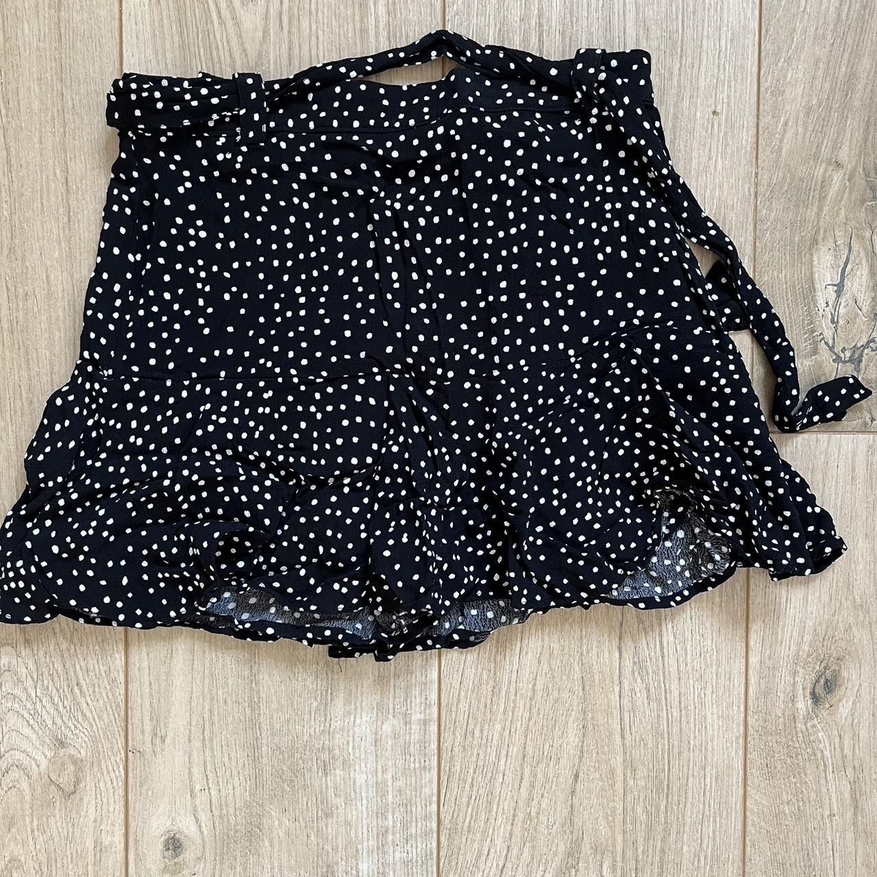 Zara navy and white polka dot skort. Worn only a... - Depop