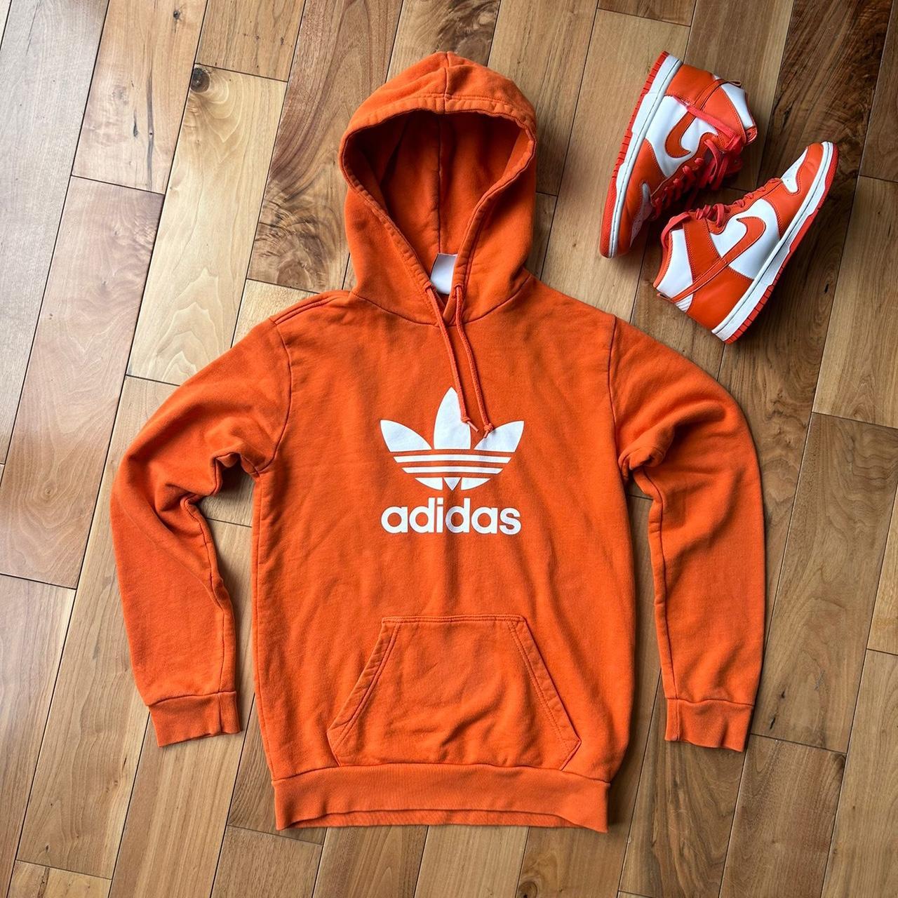 Mens orange adidas hoodie best sale