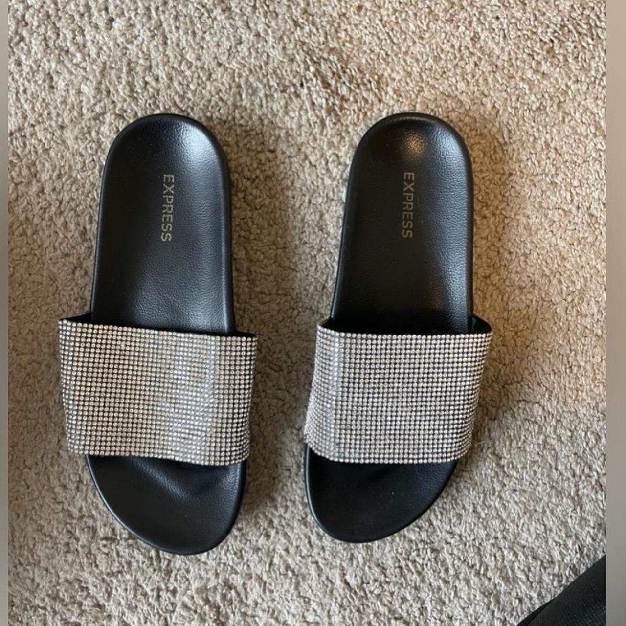 Sparkly black store slides