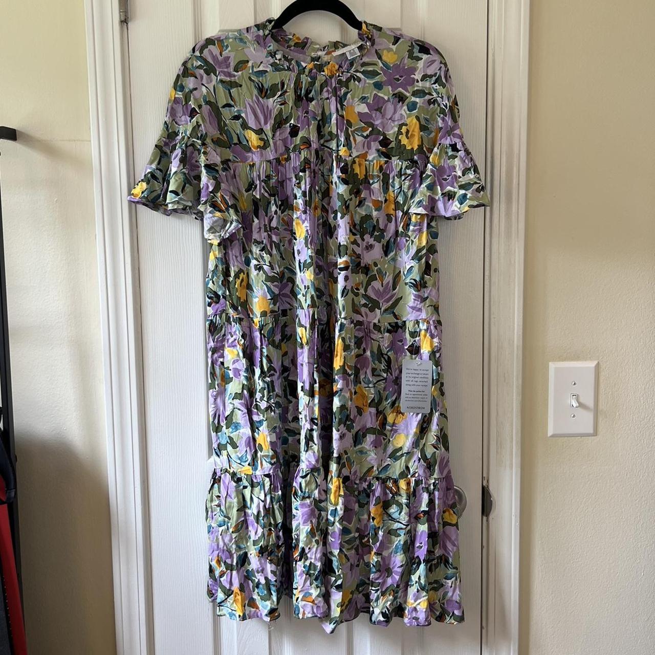 Donna Morgan Dress | Lilac multicolored floral... - Depop