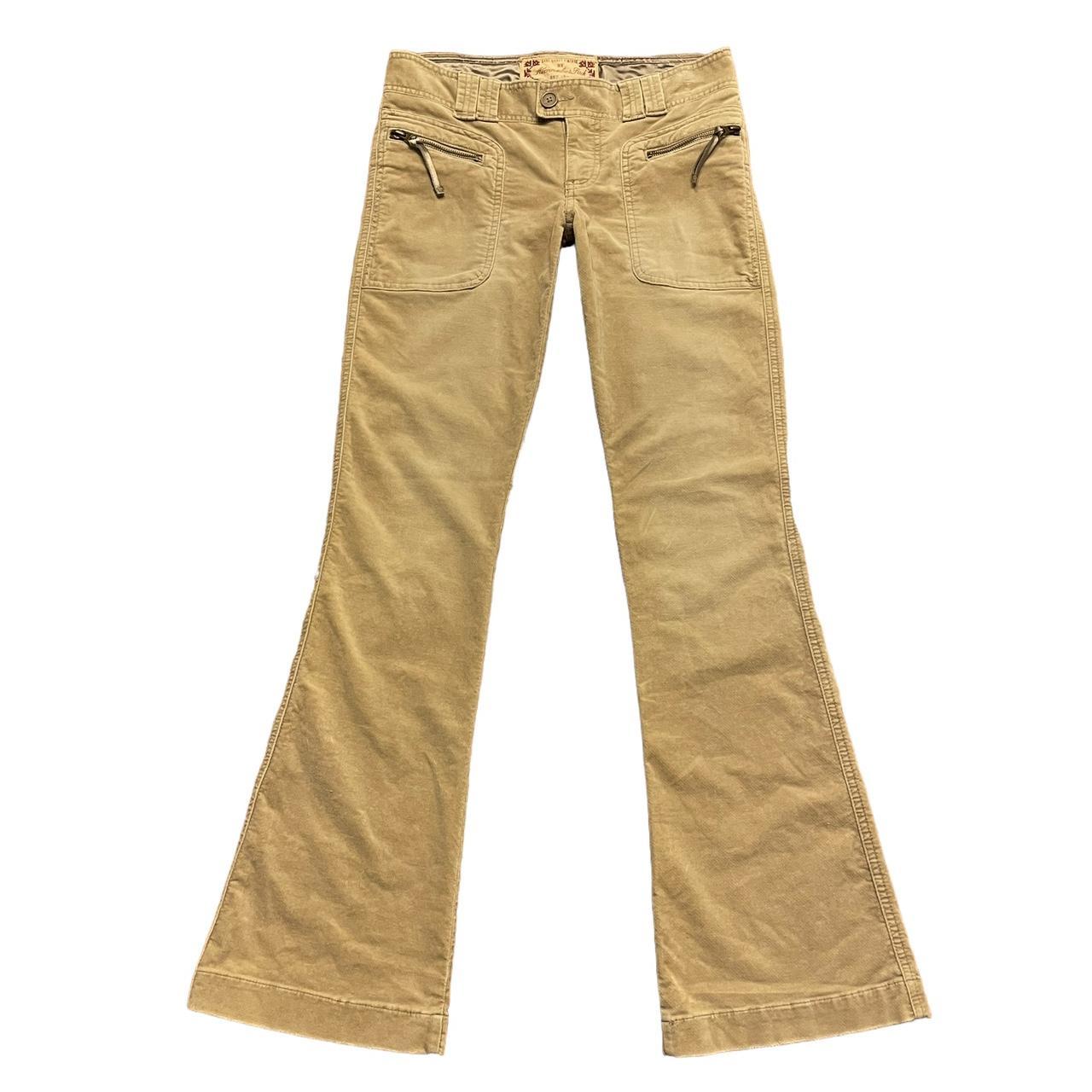 Vintage Y2K Abercrombie & Fitch Low Rise Cargo Flare Pants Khaki