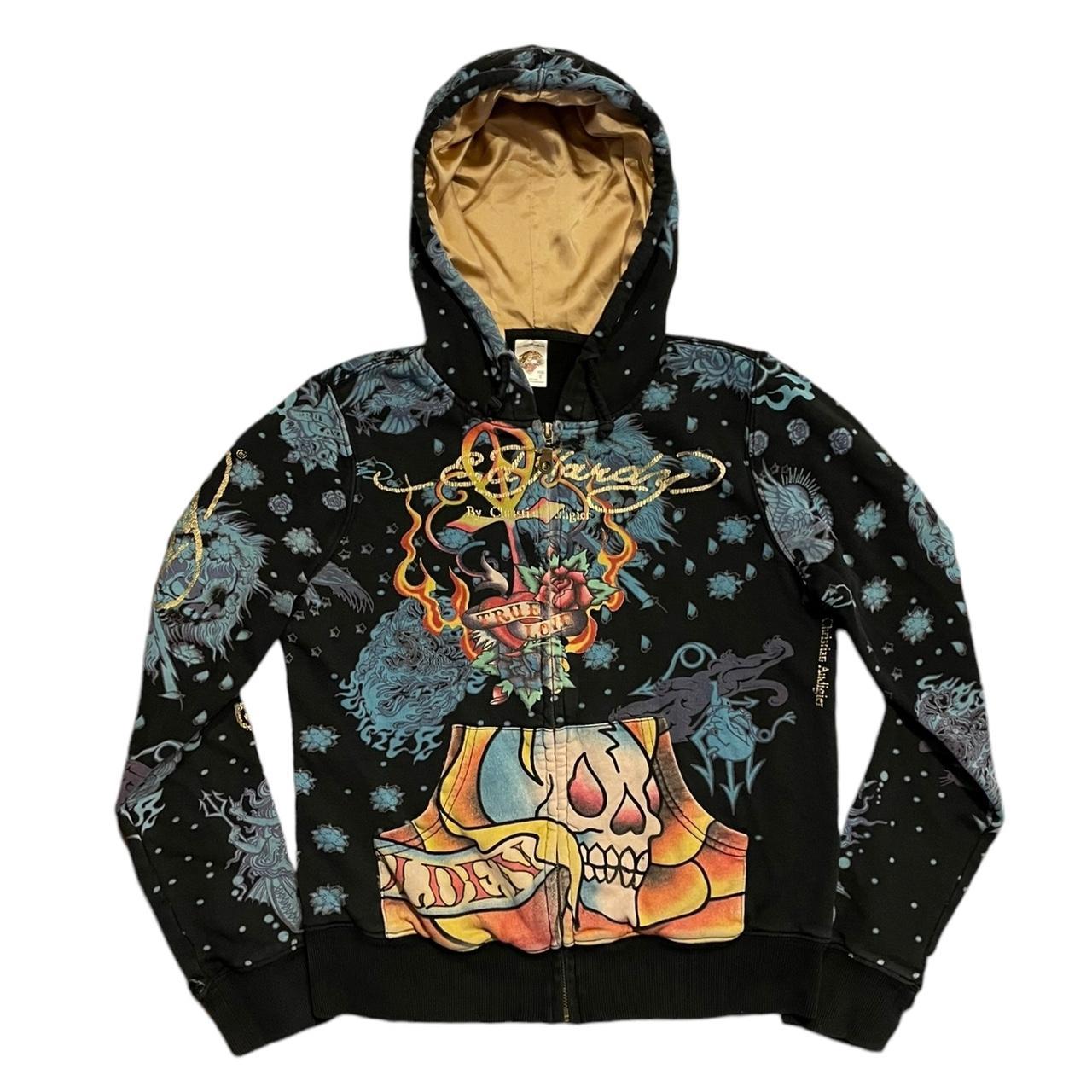 Y2K ED HARDY FULL ZIP DOUBLE SIDED GRAPHIC sold HOODIE