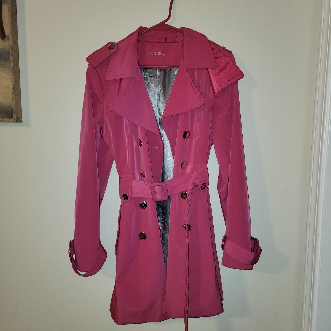 Women s Calvin Klein Pink Trench Coat L Size large