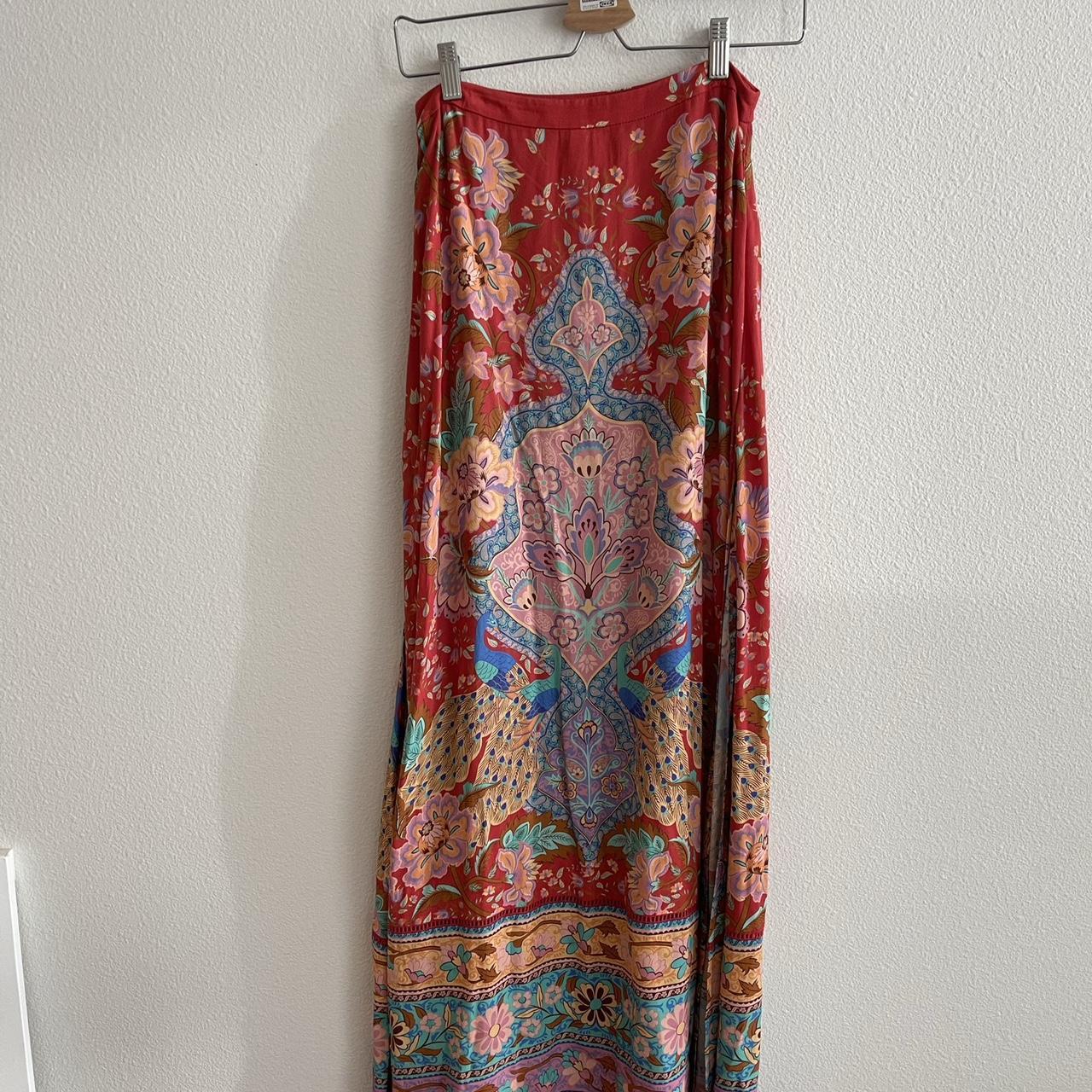 Spell & The Gypsy Lotus Maxi Split Skirt Ruby. size M - Depop