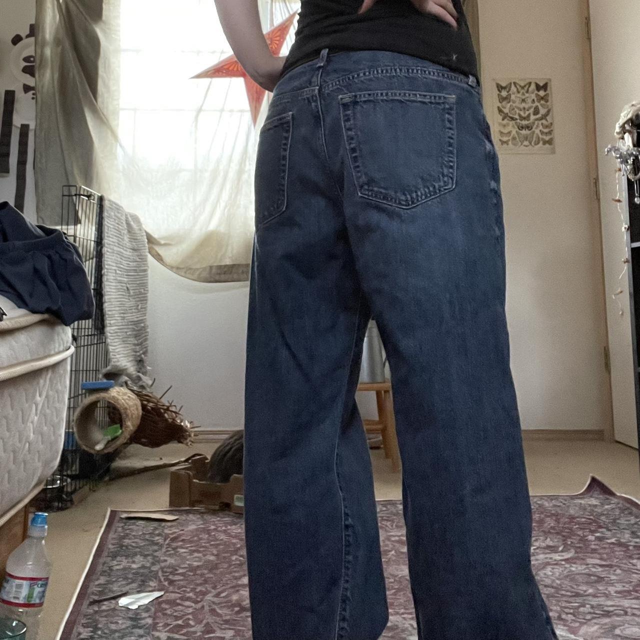 nice blue old navy jeans. Baggy but not too... - Depop