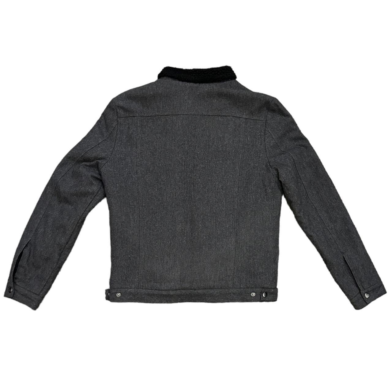 Men's Grey and Black Jacket Depop