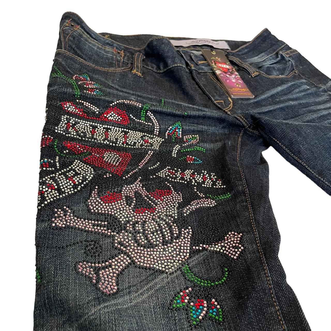 Ed Hardy UO Exclusive Blue Tint Denim Dragon Jeans