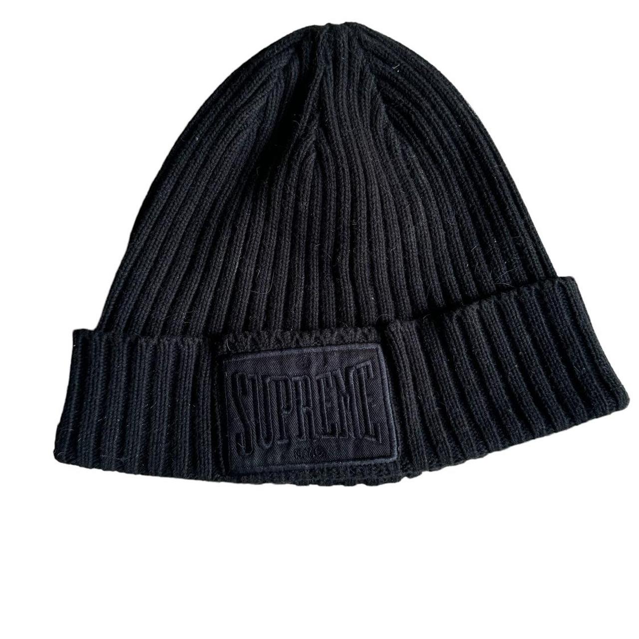 Supreme Overdyed Patch Beanie FW22 Black on Black... - Depop