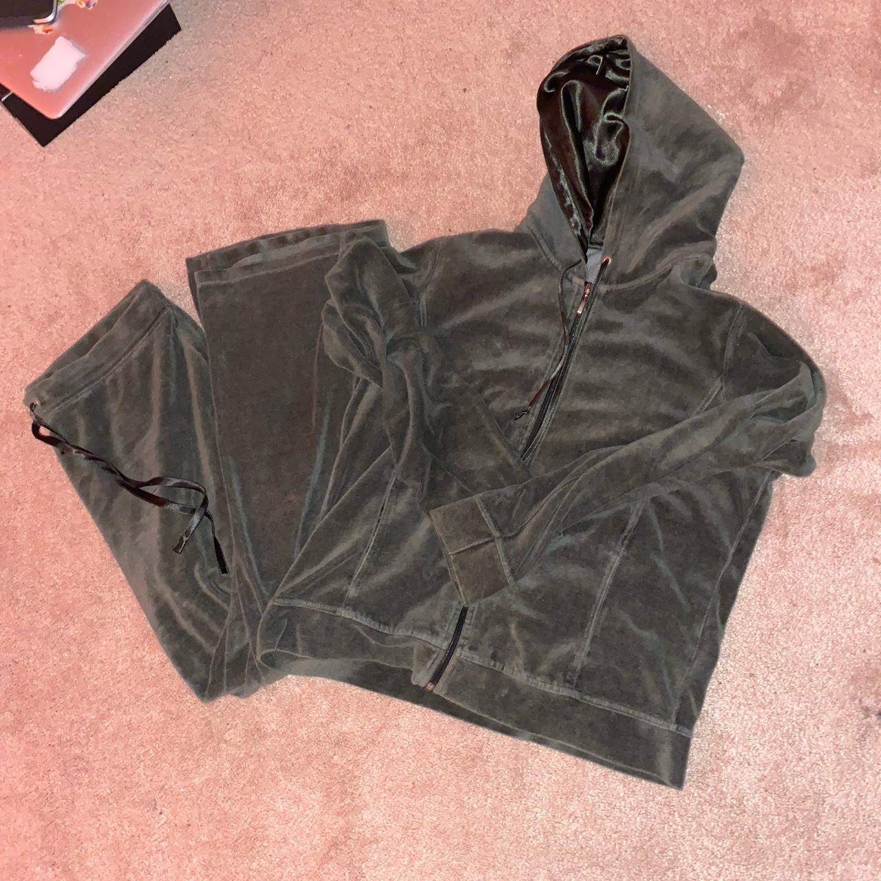 olive green velvet New York Laundry track suit!... - Depop