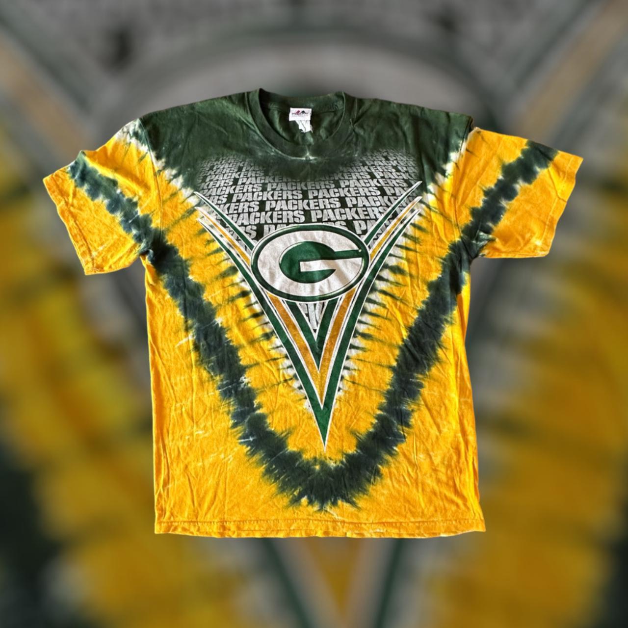 Green Bay Packers Majestic Vintage Green Tie Dye T-Shirt