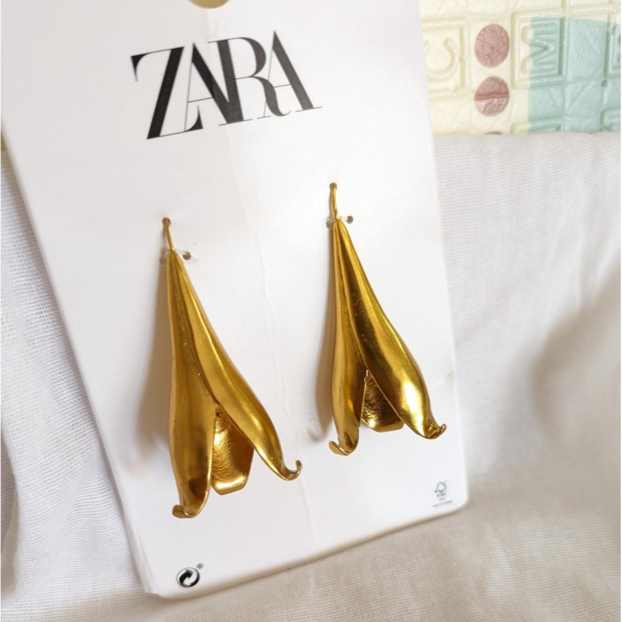 HOT Gold Flower Earrings Zara Drop Earrings ZARA FLOWER