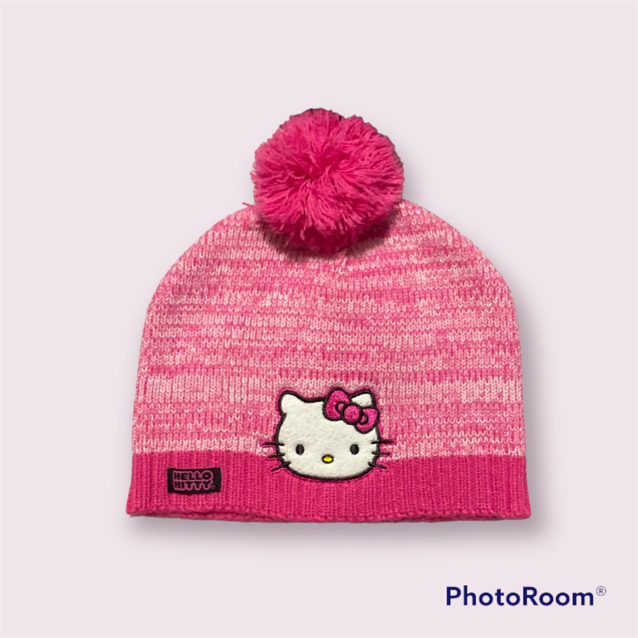 Pink and White Hello Kitty Beanie, adult sized, - Main Image