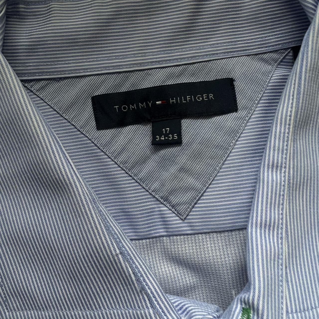 blue pinstripe mens Tommy Hilfigure button down... - Depop