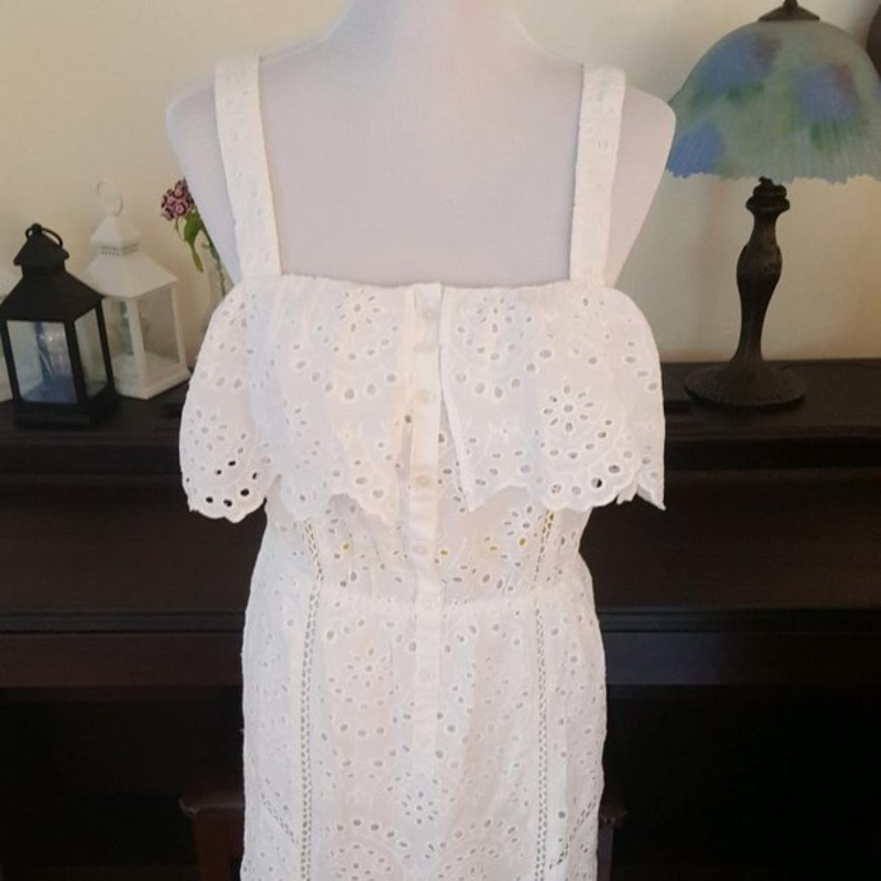 NWT 7 For All Mankind White Cotton Eyelet Dress... - Depop