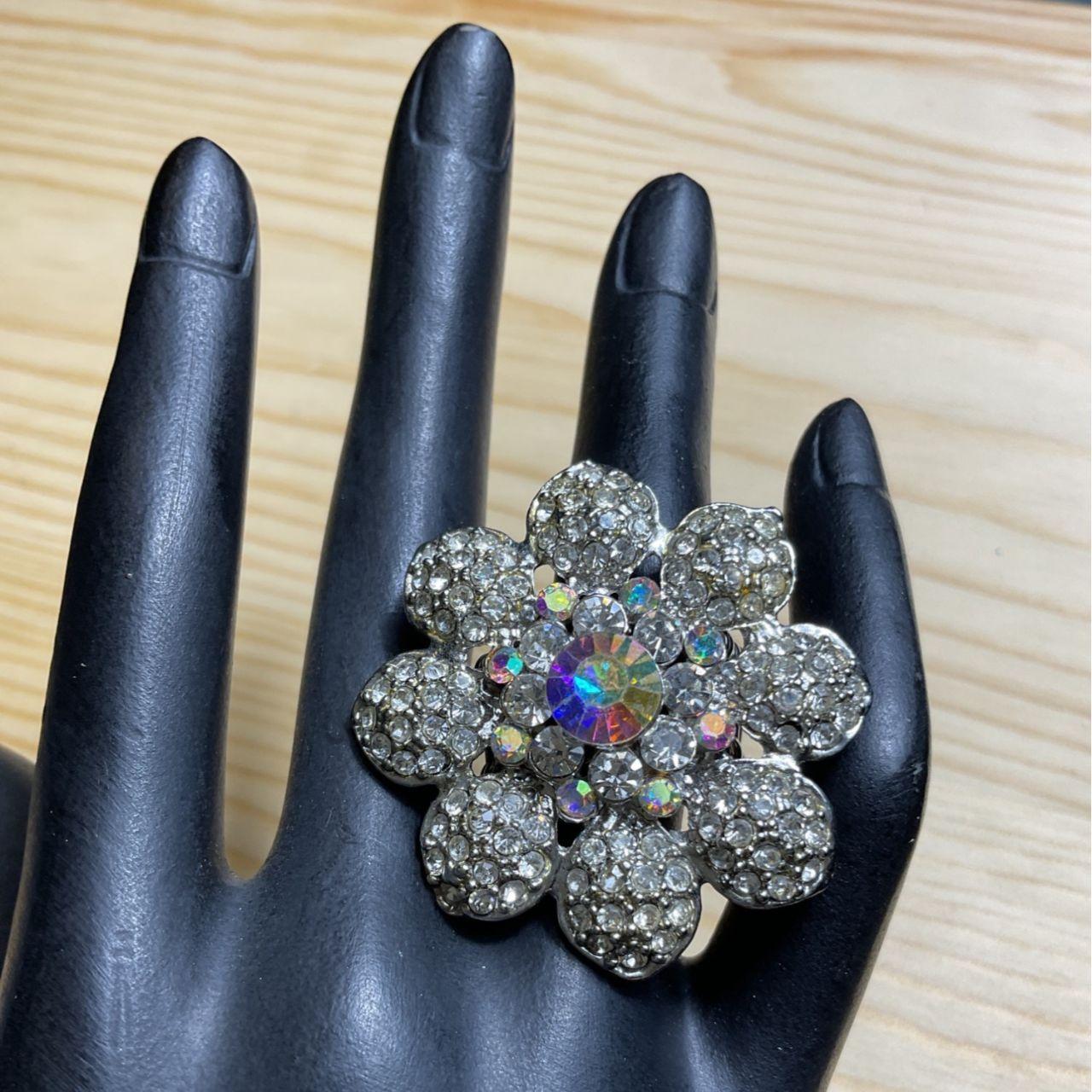 Women's Ring - Silver/Multi – Large Statement Rhi… - image 2