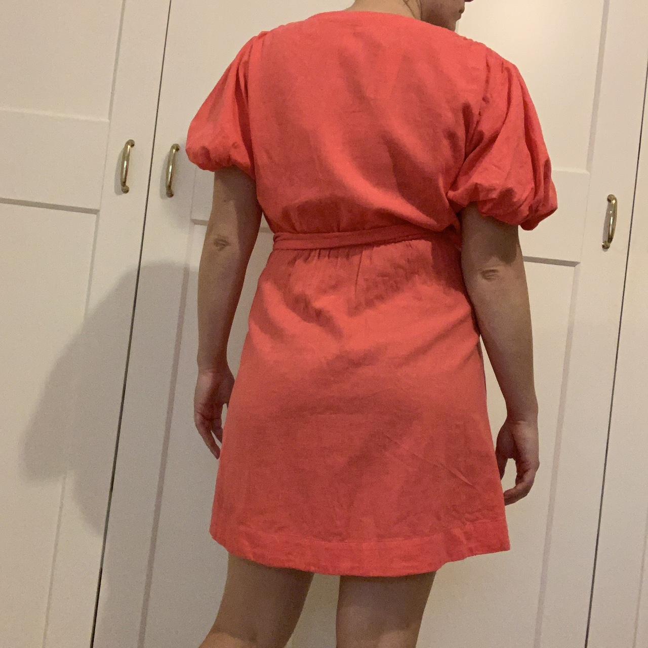 Size 10 BNWT sportsgirl pink linen dress puff... Depop