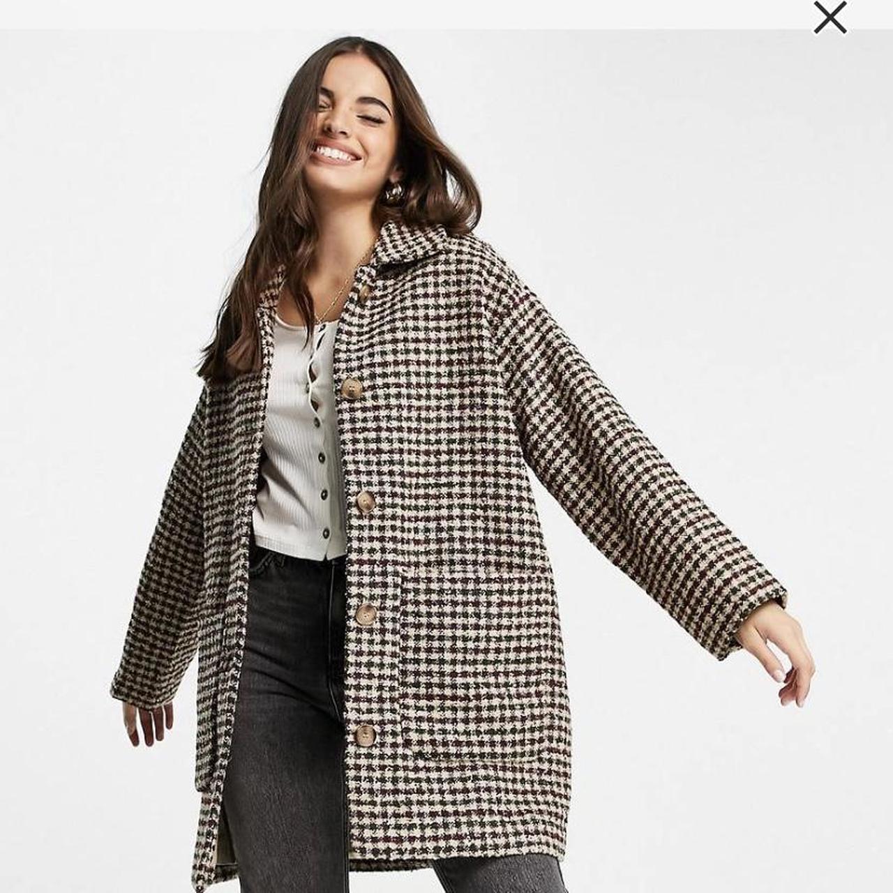 Monki Nimra bouche check coat in multi, Bought
