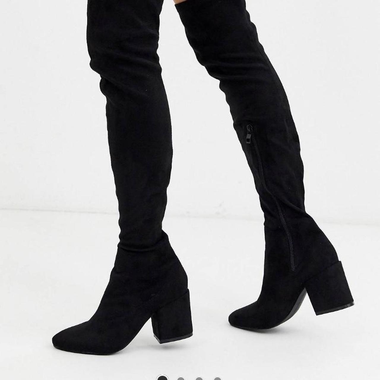 Raid kola black round toe over store the knee boots