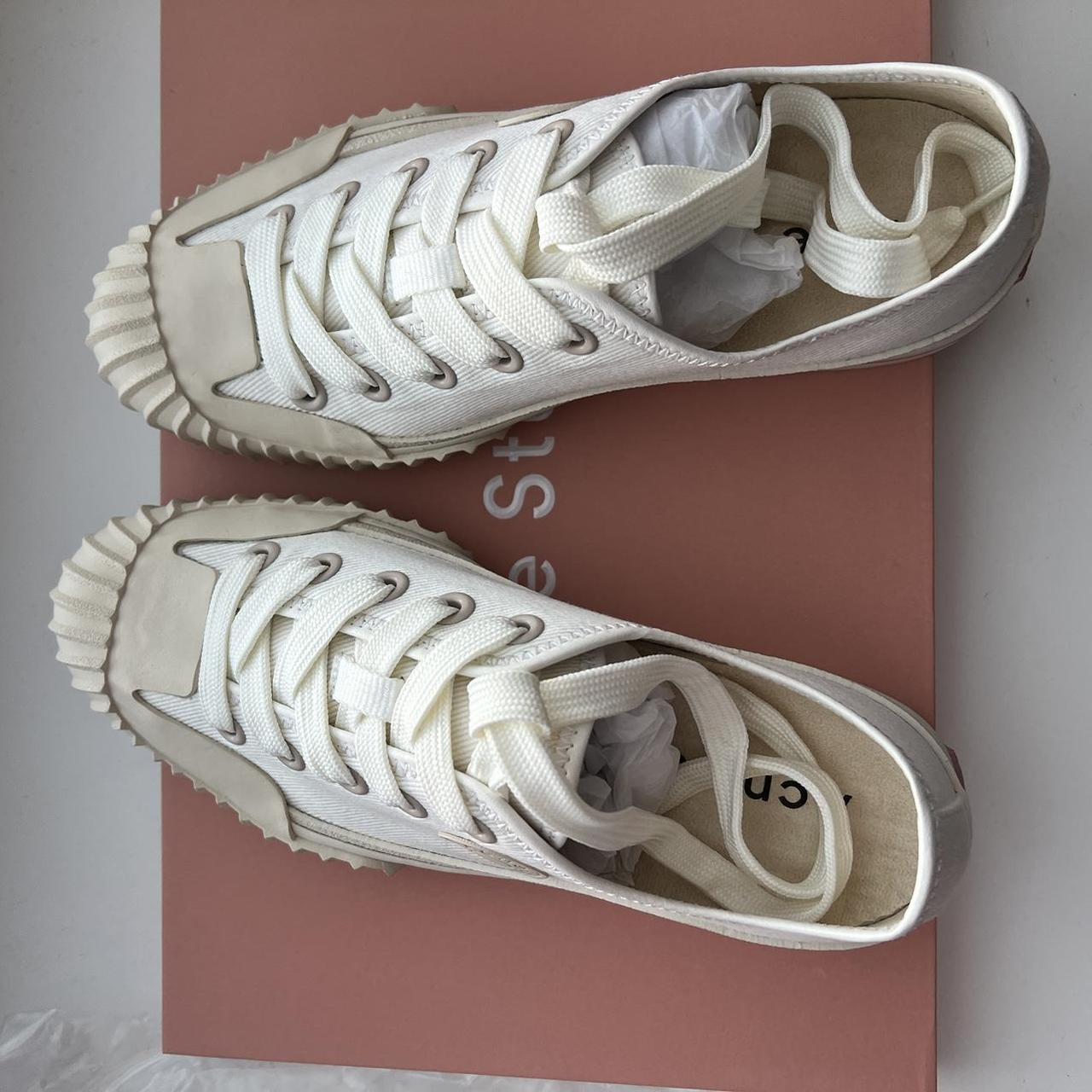 Acne Studios Brady Canvas Trainers White Sat atop... - Depop