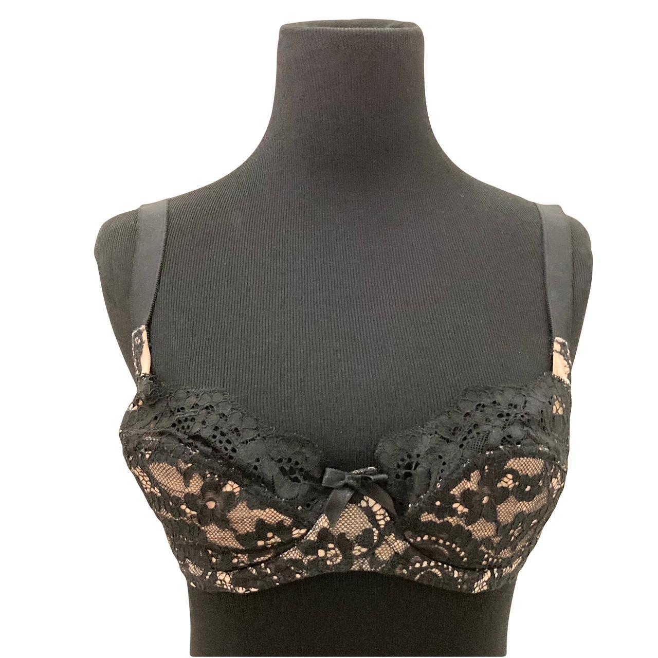 Agent Provocateur Women's Black and Tan Bra | Depop